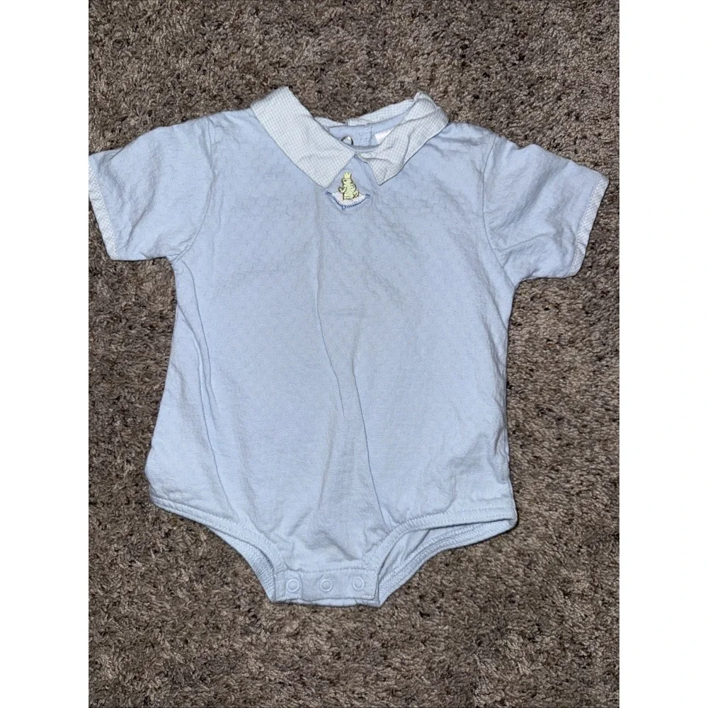McBaby Baby Boys Blue‎ 2 pc. romper  outfit Size 6-9 months Kingdom Fairytale